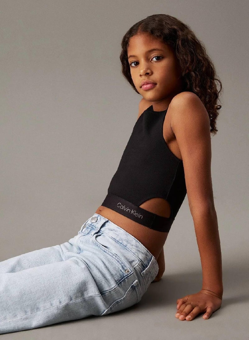 CALVIN KLEIN Skinny Punto Sleeveless Top - Image 3