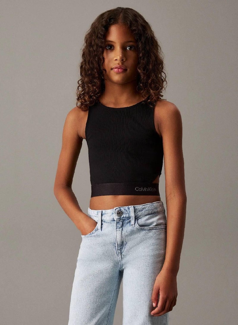CALVIN KLEIN Skinny Punto Sleeveless Top - Image 1