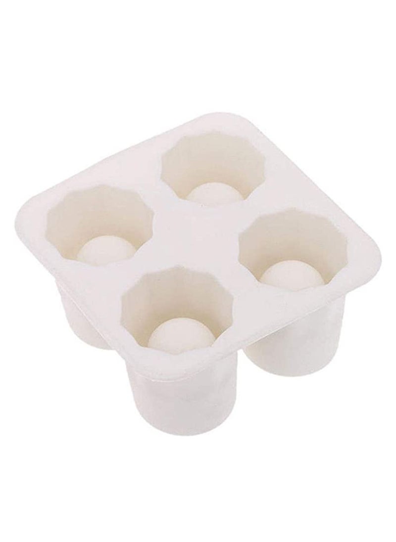 Generic Square Ice Cup Molds 4pcs Creative DIY White 4-hole ice cup mold 