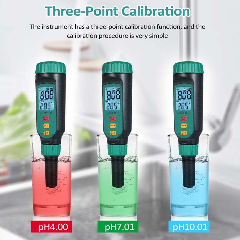 SMART SENSOR PH818F Pen Type pH Meter Portable pH Water Quality Tester Accurate Water Tester for Hydroponics Acidometer for Swimming Pool Hot Tub Aquariums Home Wine Brewing - Image 3