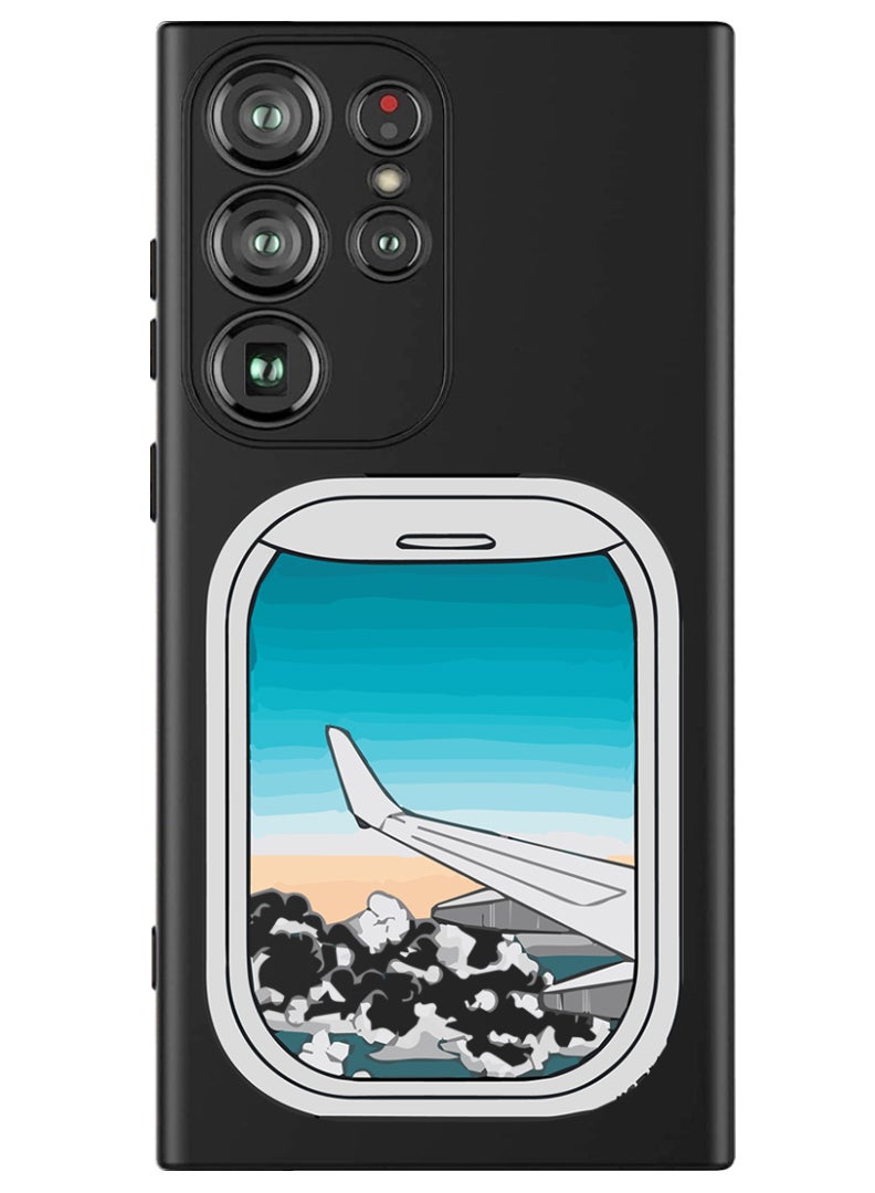 Theodor Protective Slim Fit Case Liquid Silicone Cover with Full Body Protection Anti-Scratch Shockproof Case For Samsung Galaxy S24 Ultra (Black) - Window-01 - Image 1