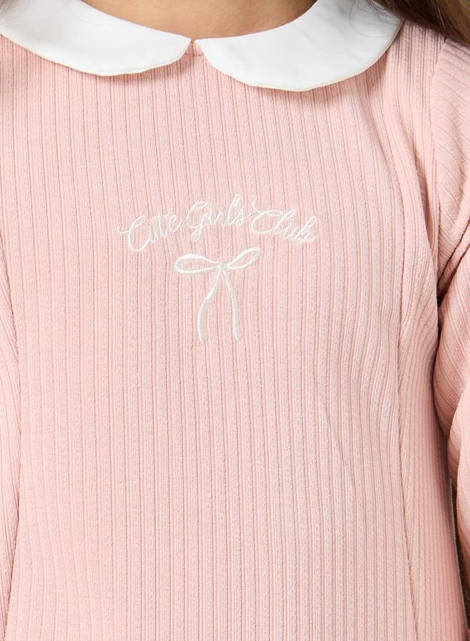 Styli Styli Girls Textured Knit Dress