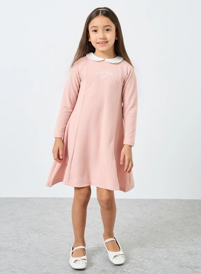 Styli Styli Girls Textured Knit Dress
