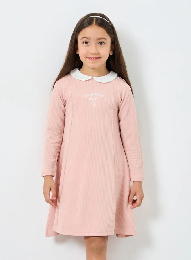 Styli Styli Girls Textured Knit Dress