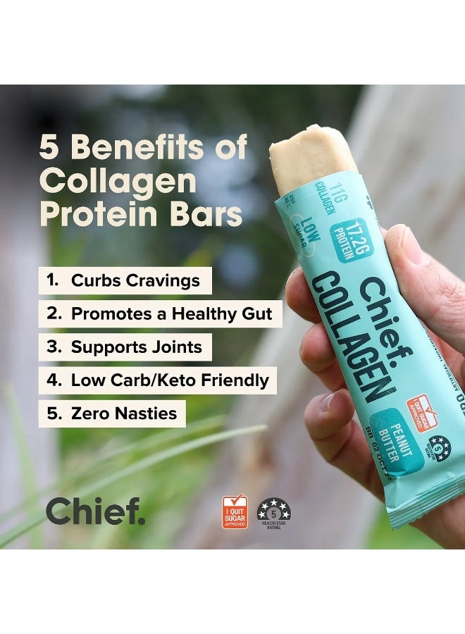 Chief Collagen Protein Bars – Peanut Butter (12 Bars) - Image 3