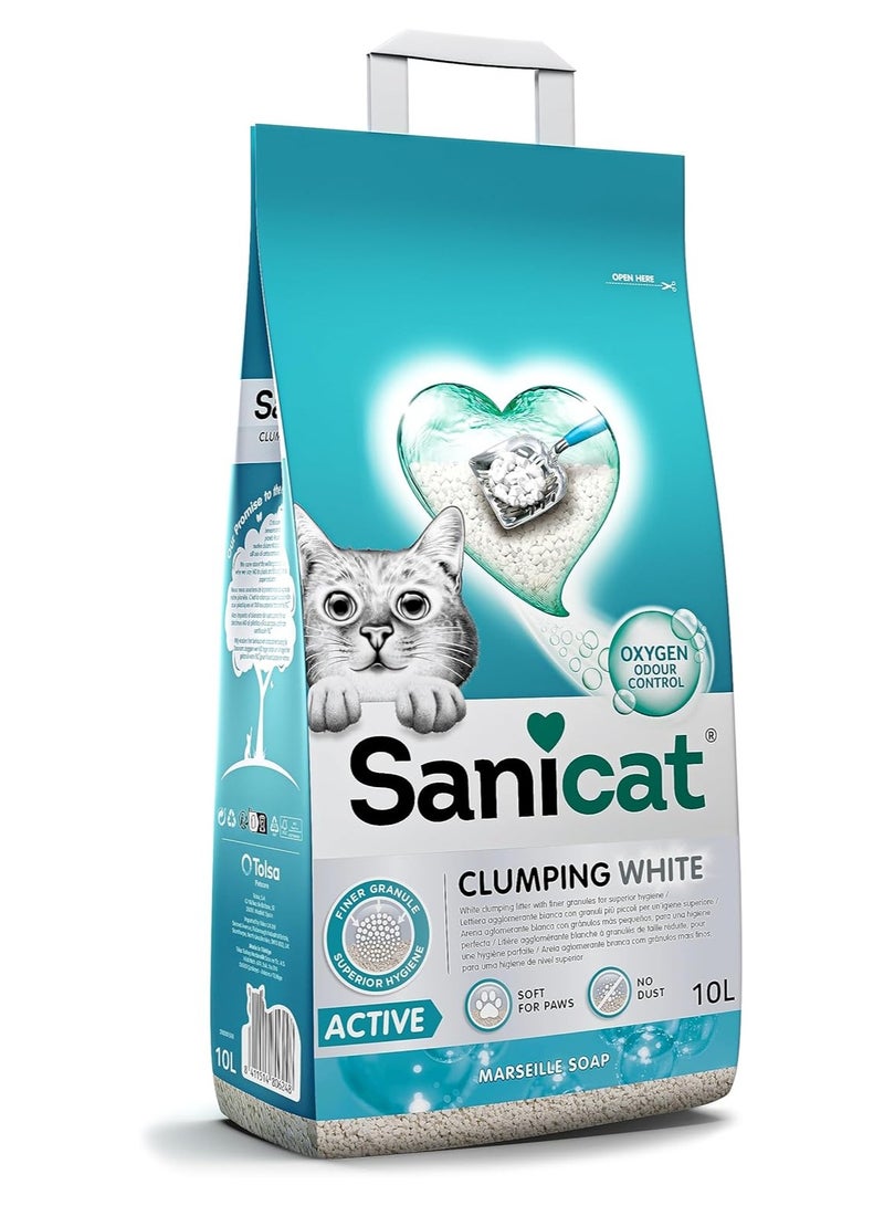 SANICAT CLUMPING WHITE ACTIVE 10 L - Image 1