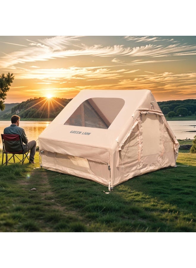 Green Lion GT-4X Inflatable Camping Tent, 4 Person Camping Tent, Weatherproof & Windproof Tent for Camping, Easy Set-Up Tent, Anti-Mosquito Design for Backpacking, Hiking, Beach, Backyard, Sleepovers - Image 5