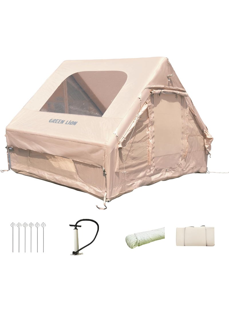 Green Lion GT-4X Inflatable Camping Tent, 4 Person Camping Tent, Weatherproof & Windproof Tent for Camping, Easy Set-Up Tent, Anti-Mosquito Design for Backpacking, Hiking, Beach, Backyard, Sleepovers - Image 2