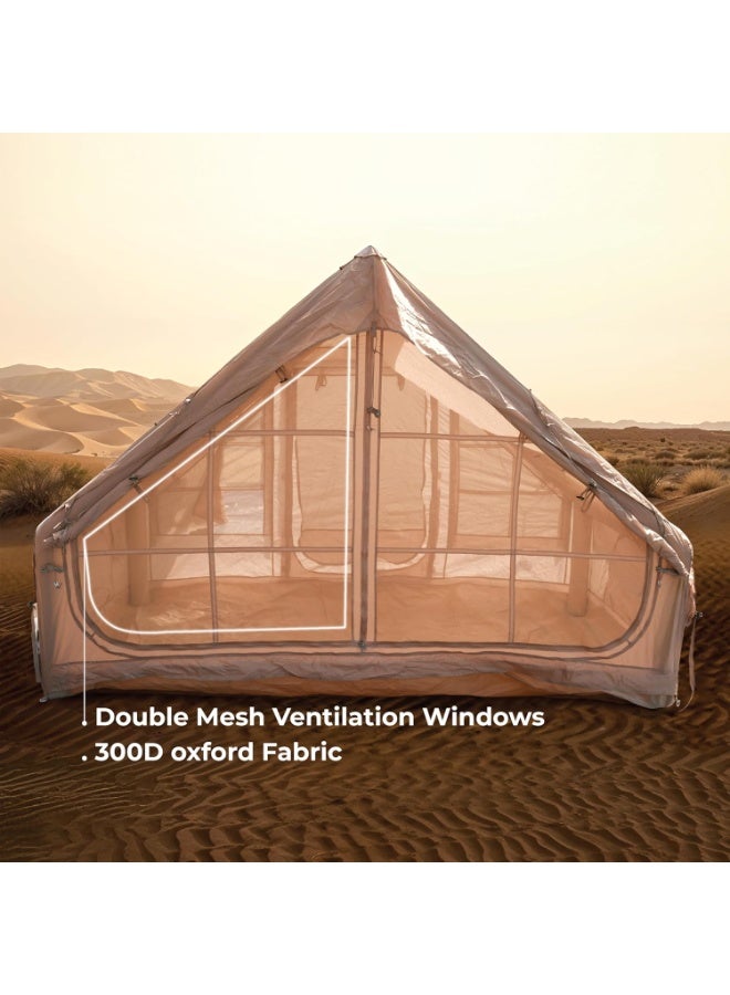 Green Lion GT-4X Inflatable Camping Tent, 4 Person Camping Tent, Weatherproof & Windproof Tent for Camping, Easy Set-Up Tent, Anti-Mosquito Design for Backpacking, Hiking, Beach, Backyard, Sleepovers - Image 3