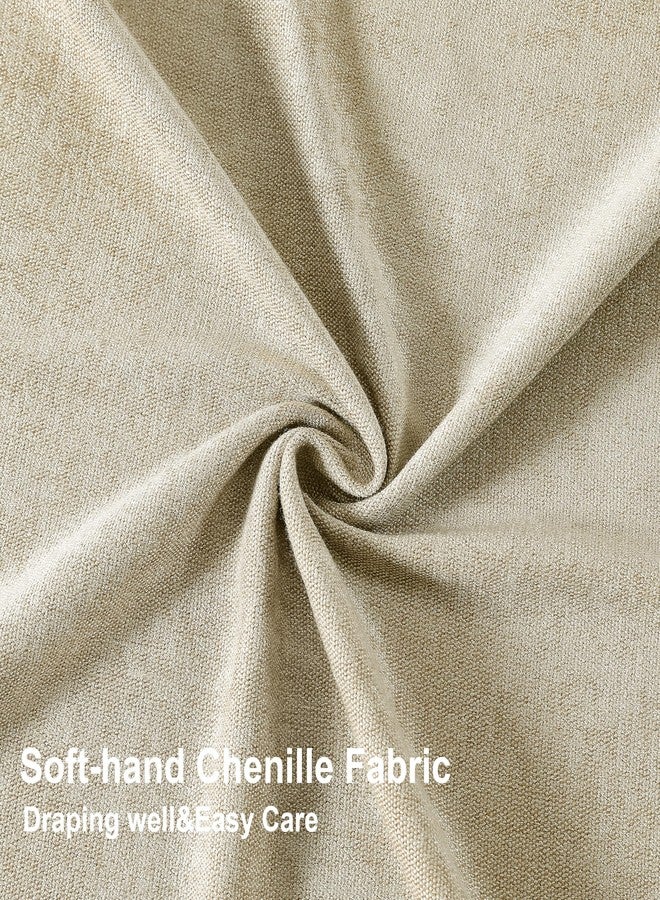 Vision Home Pinch Pleated Light Filtering Curtains Velvet Chenille Window Curtains 84 inch for Living Room Bedroom Semi-Blackout Pinch Pleat Drapes with Hooks 36" Wx84Lx2,Oatmeal Tan - Image 5