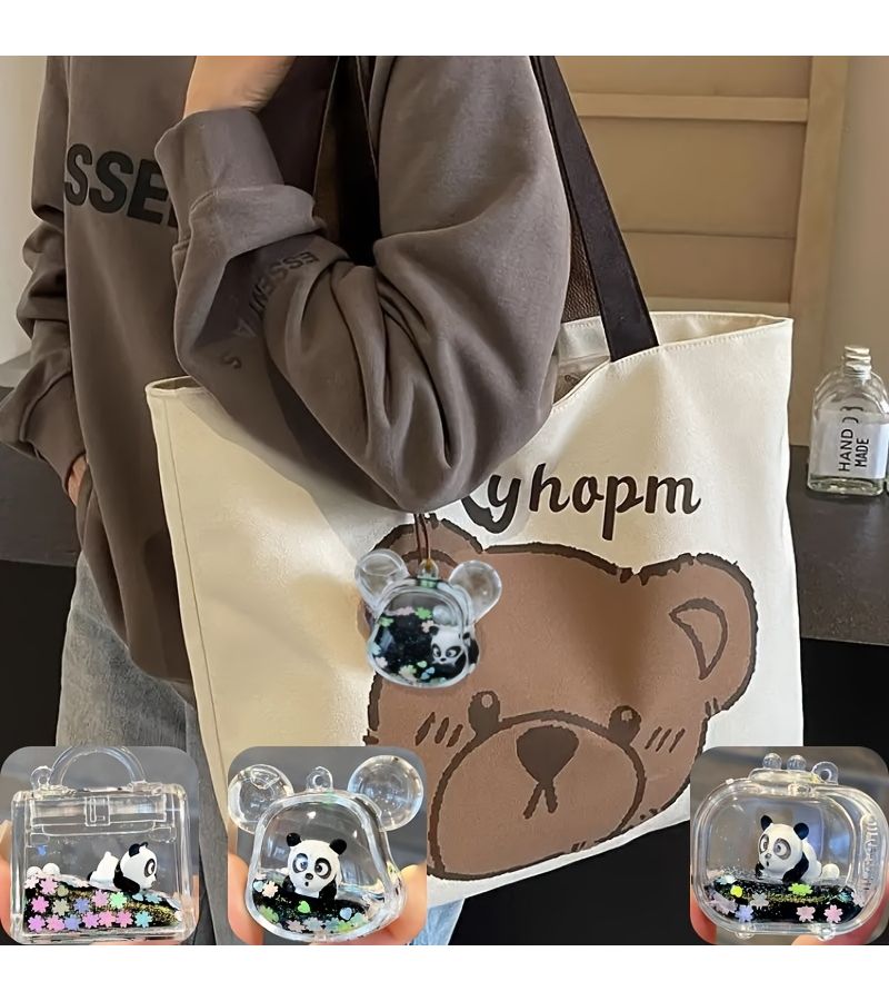 1pc Bear Oil Charm Quicksand Bottle Acrylic Bag Charm Backpack En Keychain Car Charm Indoor Decor Multipurpose Use - Image 5