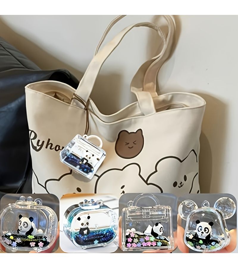 1pc Bear Oil Charm Quicksand Bottle Acrylic Bag Charm Backpack En Keychain Car Charm Indoor Decor Multipurpose Use - Image 4