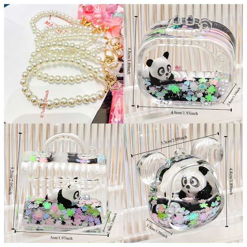 1pc Bear Oil Charm Quicksand Bottle Acrylic Bag Charm Backpack En Keychain Car Charm Indoor Decor Multipurpose Use - Image 2