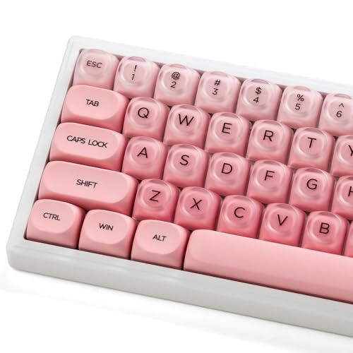 Rainy75 PBT Keycaps, Jelly Keycap Foundation MOA Profile, 132 Keys Cute Custom Keycaps for Cherry Gateron MX Swithes Mechanical Keyboards (Blush Pink) - Image 1