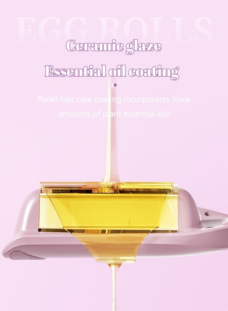 أداة تجعيد الشعر بشكل البيضة بتموجات واسعة، مزودة بتقنية الأيونات و11 مستوى حرارة، تسخين سريع خلال 30 ثانية، مزدوجة الأنابيب مقاس 32 مم لتموجات كبيرة تدوم طويلاً – وردي - Image 4