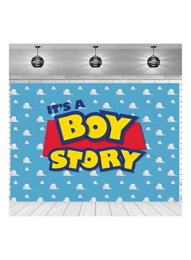 XLL Cartoon Boy It's a Boy Story Photography Backdrop Birthday Party Photo Background Blue Sky White Clouds Photography Backdrops Baby Shower Kids Hero Photo Booth Studio Props 7x5ft - Image 5