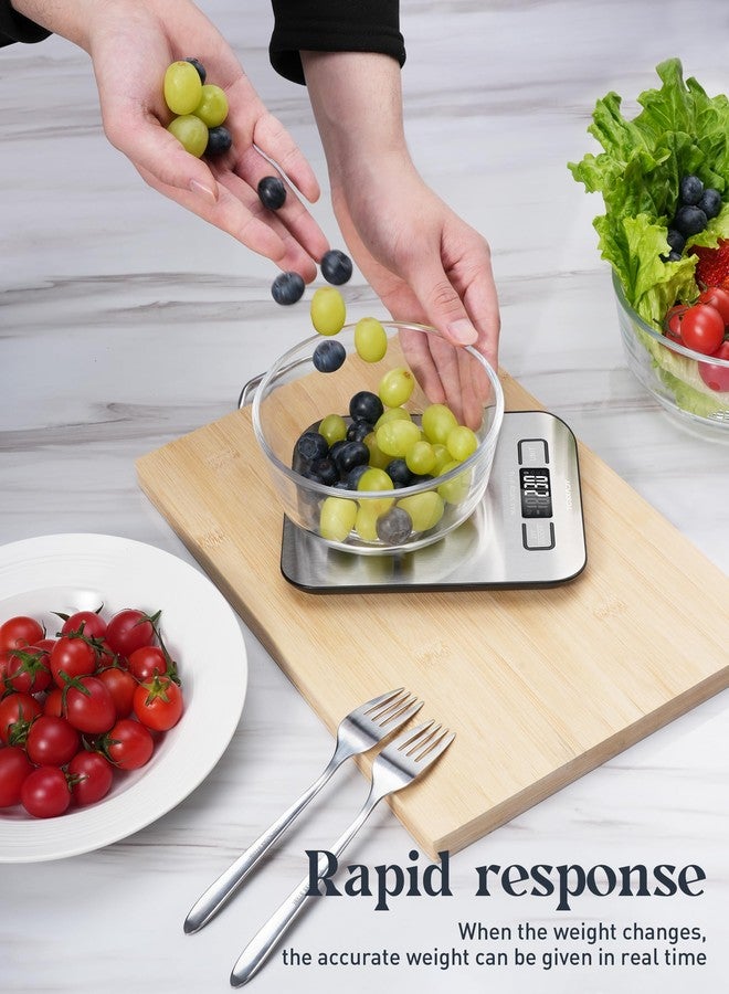 Tcsxady Food Scale, 11lb Digital Kitchen Scale with 6 Units LCD Display and Tare Function,Compact Design for Baking,Healthy Cooking,Meal Prep, 304 Stainless Steel - Image 5