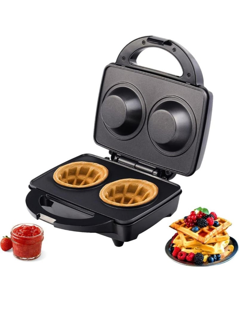 Dual Waffle Maker & Ice Cream Cone Maker - Non-Stick Electric Belgian Waffle Maker with Cool Touch Handle | Ice Cream Cone Maker, Waffle, Dessert, Snacks, Biscuit, Cookies  with Dual Cup Design, Easy to Clean  - Image 1