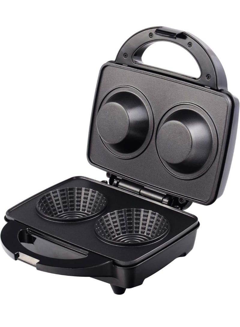 Dual Waffle Maker & Ice Cream Cone Maker - Non-Stick Electric Belgian Waffle Maker with Cool Touch Handle | Ice Cream Cone Maker, Waffle, Dessert, Snacks, Biscuit, Cookies  with Dual Cup Design, Easy to Clean  - Image 5