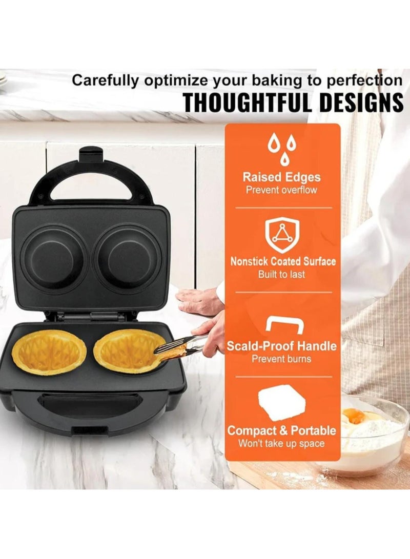 Dual Waffle Maker & Ice Cream Cone Maker - Non-Stick Electric Belgian Waffle Maker with Cool Touch Handle | Ice Cream Cone Maker, Waffle, Dessert, Snacks, Biscuit, Cookies  with Dual Cup Design, Easy to Clean  - Image 4