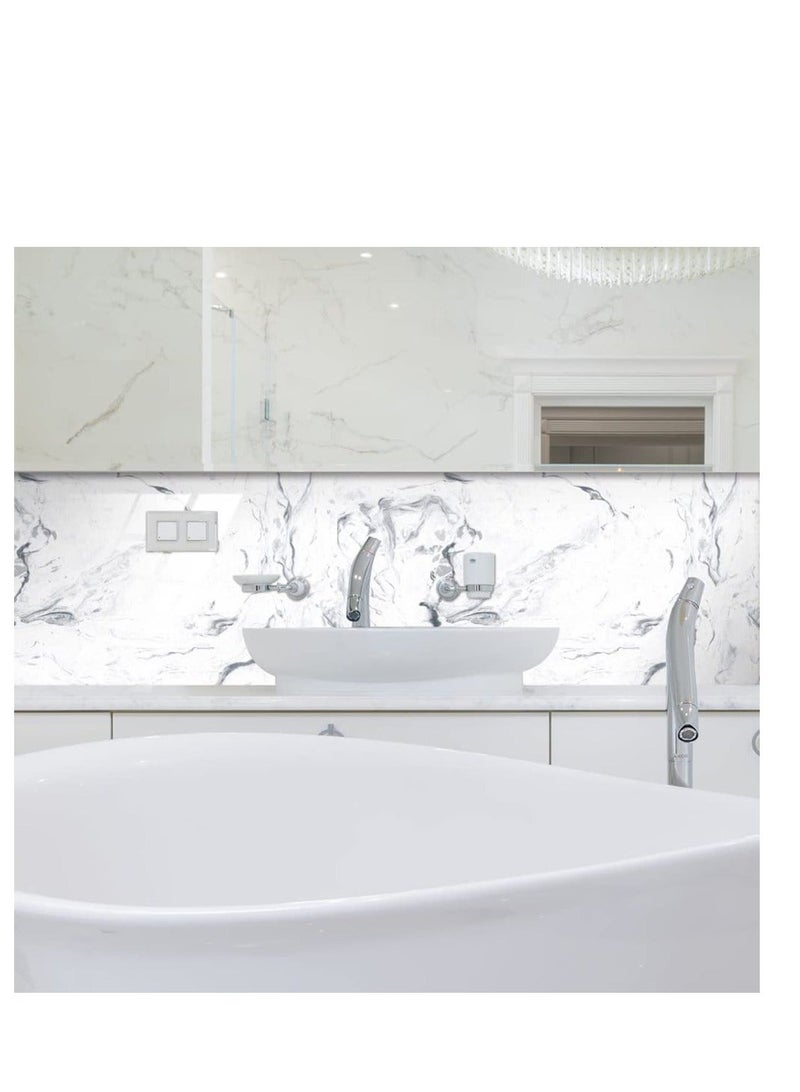 NIBEMINENT Marble Tile Stickers, 16 Pcs Stickers Adhesive, Luxury New PVC Waterproof Oil Proof DLY Self Adhesive Stick, Floor Wall Decal Sticker, Kitchen Bathroom Backsplash Home Decor  - Image 2