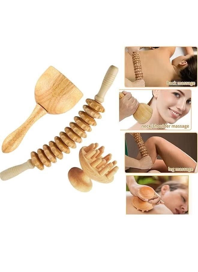 XiuWoo 3 Pieces Wood body Massage Tools, Wood Therapy Massage Tools, Wood Massager Roller Tool for Soft Tissue Therapy/Lymphatic Drainage/Muscle Pain Relief  - Image 1