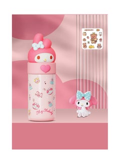 Kawaii Water Bottle Thermos's Cup Cartoon Vacuum Insulated Stainless Steel Water Bottle 350ml Pink  - Image 1