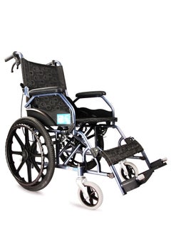 STARMED Starmed Wheelchair, Solid Handrail trolley, Black Jacquard Oxford cloth, Foldable backrest, Lift able footrest wheelchair…  - Image 1