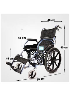 STARMED Starmed Wheelchair, Solid Handrail trolley, Black Jacquard Oxford cloth, Foldable backrest, Lift able footrest wheelchair…  - Image 3