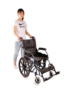STARMED Starmed Wheelchair, Solid Handrail trolley, Black Jacquard Oxford cloth, Foldable backrest, Lift able footrest wheelchair…  - Image 2