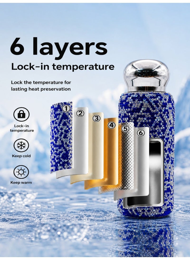 general 260ml Small-Capacity Portable Stainless Steel Rhinestone-Embellished Insulated Tumbler (Cold & Hot) - Image 2