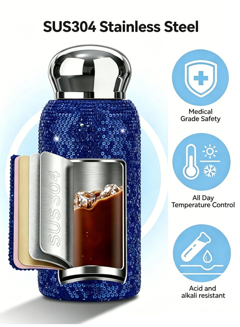 general 260ml Small-Capacity Portable Stainless Steel Rhinestone-Embellished Insulated Tumbler (Cold & Hot) - Image 3