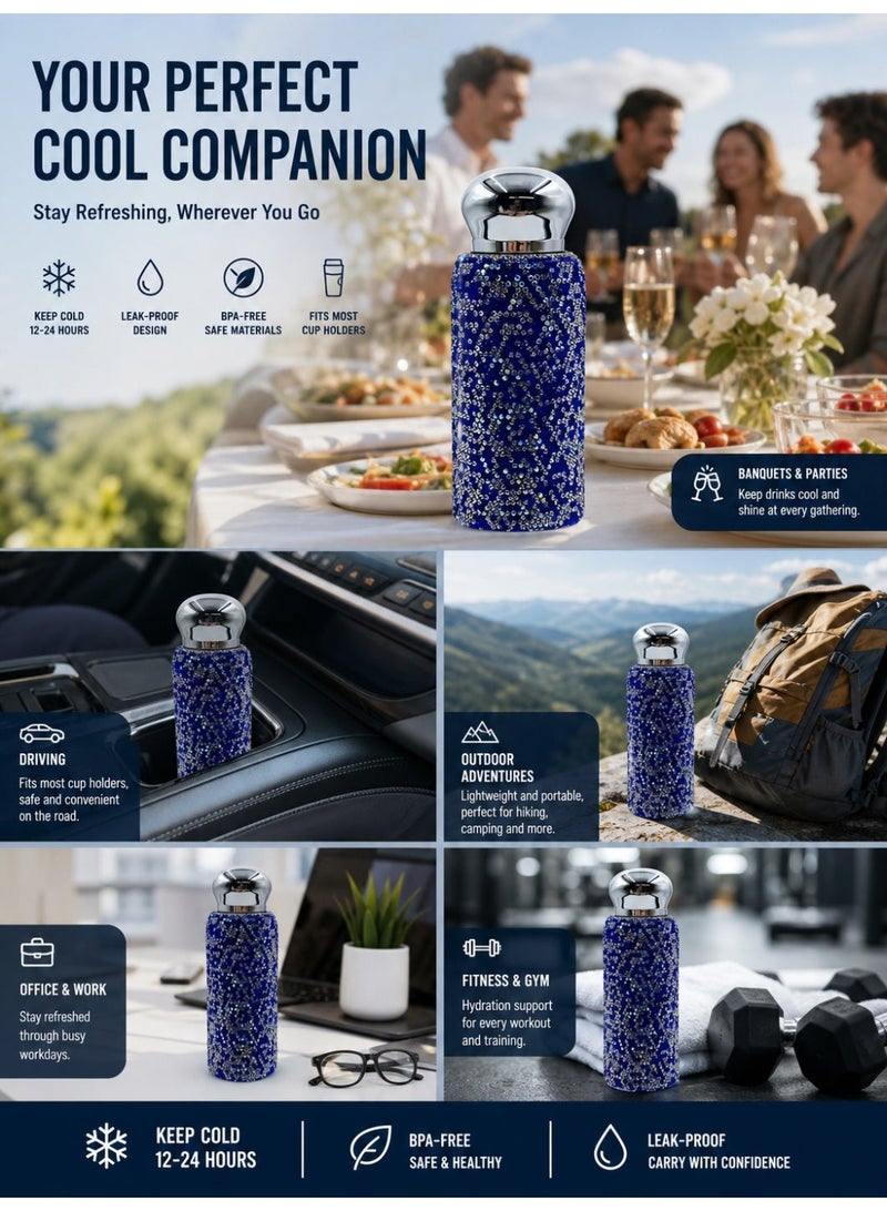 general 260ml Small-Capacity Portable Stainless Steel Rhinestone-Embellished Insulated Tumbler (Cold & Hot) - Image 5