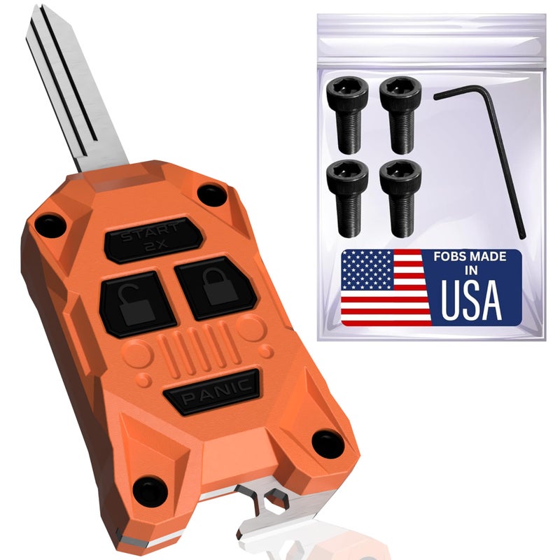 Dubbs Hardware Rugged Replacement Key Fob Shell for Jeep - Built-in Bottle Opener - High-Impact PC+ABS Housing - Made in USA - Also Fits Chrysler and Dodge Models 2005â€“2018 - Image 1
