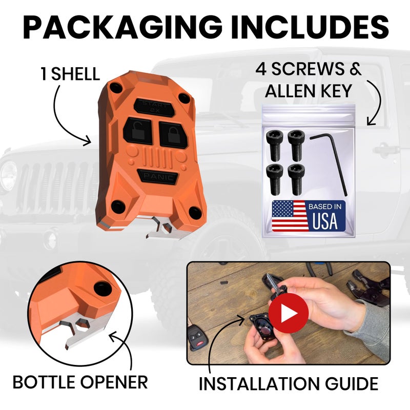 Dubbs Hardware Rugged Replacement Key Fob Shell for Jeep - Built-in Bottle Opener - High-Impact PC+ABS Housing - Made in USA - Also Fits Chrysler and Dodge Models 2005â€“2018 - Image 4