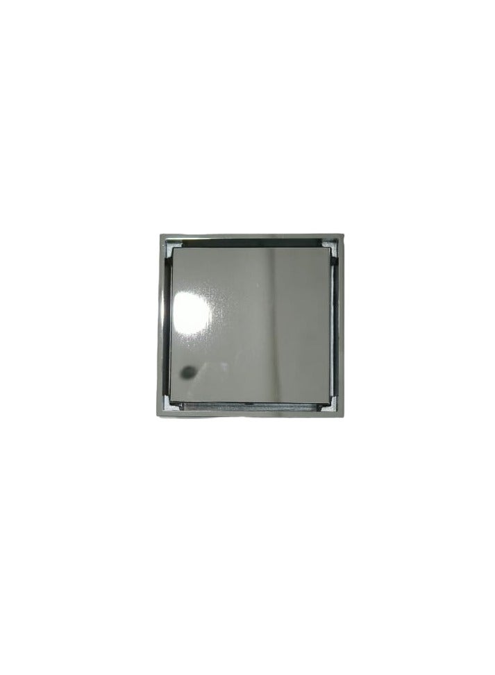 D&N Square Commercial Concealed Tile Insert Floor Drain | Brass Chrome Finish - Image 1