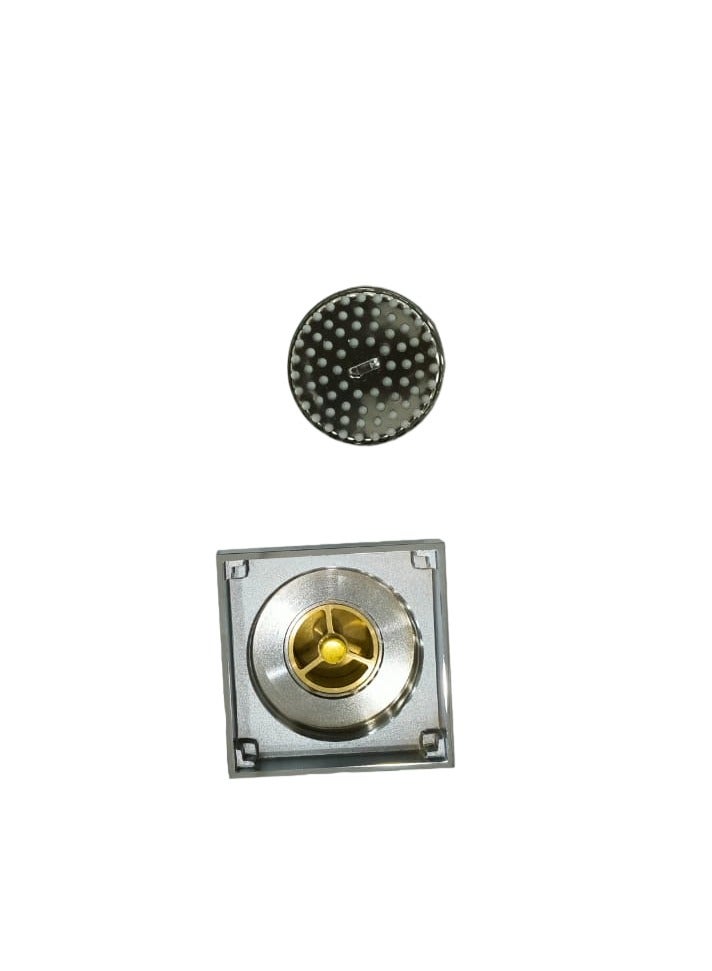 D&N Square Commercial Concealed Tile Insert Floor Drain | Brass Chrome Finish - Image 2
