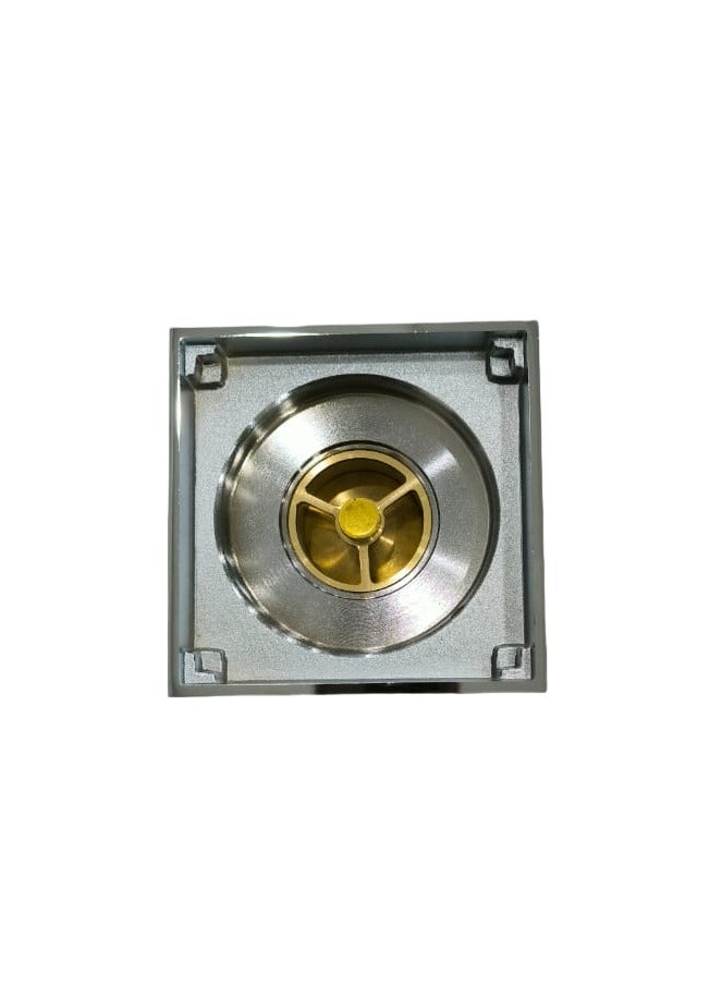 D&N Square Commercial Concealed Tile Insert Floor Drain | Brass Chrome Finish - Image 3