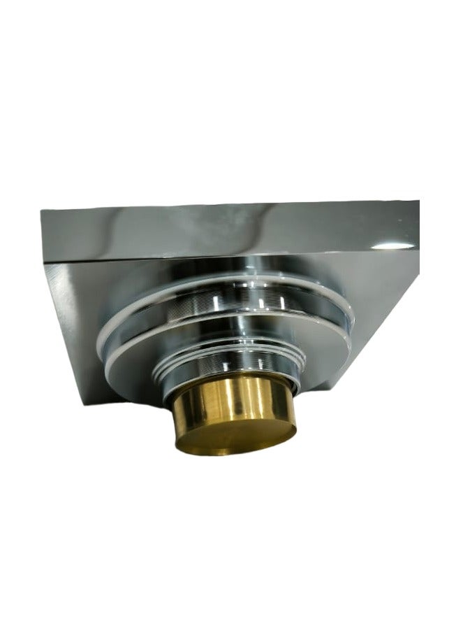 D&N Square Commercial Concealed Tile Insert Floor Drain | Brass Chrome Finish - Image 5