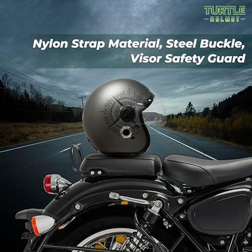 Turtle Helmet Star with Visor Half Face with Scratch Resistive Clear Visor & Hard Shell ABS Plastic Helmet, Grey, Large Size, (L-60 cm) - Image 4