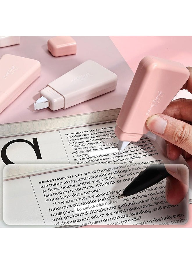Generic - 6Pcs White Out Correction Tapes Whiteout Tape for Instant Corrections Clean and Easy to Use Applicator Correct Wrong Writing for Office School Supplies Pink - Image 1
