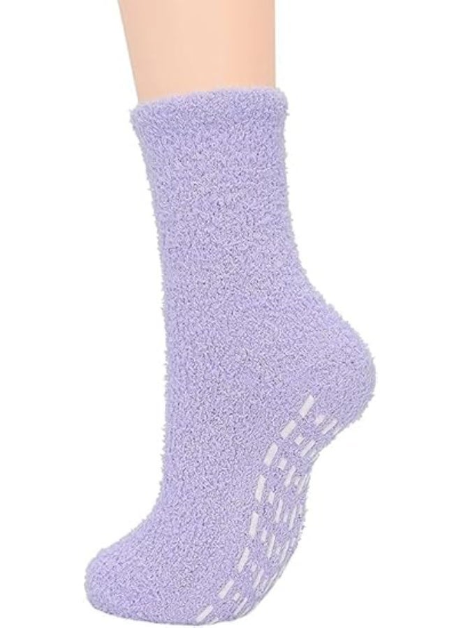 7 Pairs Womens Winter Socks, Fluffy Soft Slipper Sleep Socks, Super Warm Thick Winter Sleep Socks, Athletic Anti-Slip Warm Socks, Plush Microfiber Cozy Socks, Home Sleep Gifts for Women - Image 5