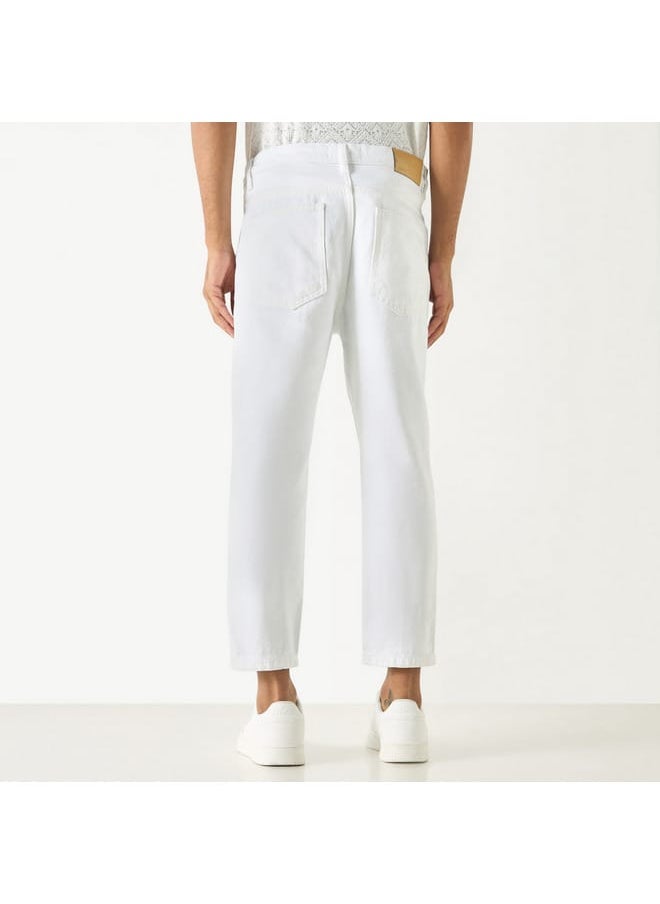 Lee Cooper Lee Cooper Solid Relaxed Fit Jeans with Button Closure  - Image 3
