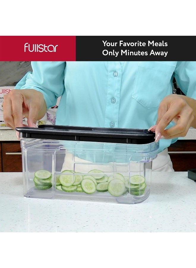 Fullstar All-In-1 Vegetable Chopper, Mandoline Slicer And Cheese Grater - Multi Blade French Fry Cutter And Veggie Dicer - Includes Bonus Handheld Spiralizer And Kitchen Gadgets (6 In 1, Black)  - Image 5