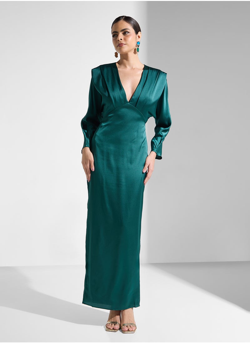 V-Neck Satin Dress - pzsku/ZD2F5A37C09831802AE8FZ/45/_/1735905156/b56b6f40-7b75-464c-ba45-e1befe54a105