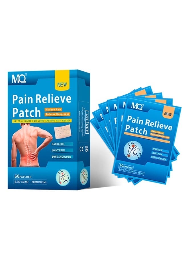 MQ 60Pcs Pain Relief Patch, Joint Lumbar Spine knee Shoulder Neck Adhesive Patch, Promote Blood Circulation, Relieve Joint Pain Warm Cream - Image 1