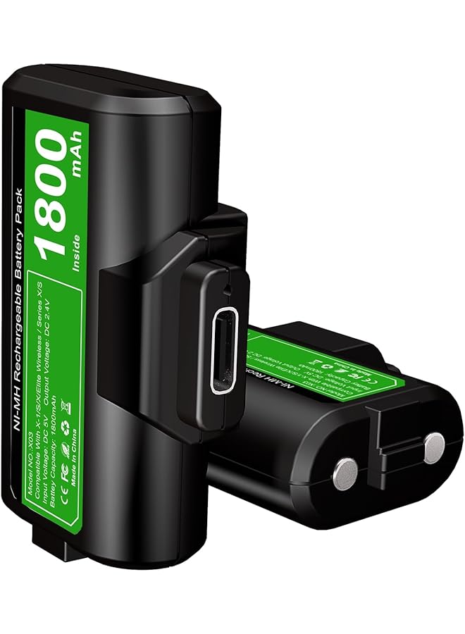 NALACAL Rechargeable High Capacity Battery Pack For Xbox Controller 2X 4800Mwh (1800Mah) Batteries Pack With Usb C Charging Cable For Xbox Series Elite Gamepads Including 4 Cover  - Image 1