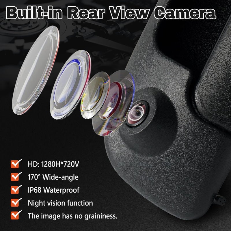 BELKEBIR Tailgate Handle Backup Camera Compatible with 2002-2009 Dodge Ram 1500 2500 3500 Tailgate Latch Door Handle Rear View Reverse Camera IP68 Waterproof Safety Night Vision Replaces# 55276237AA - Image 3