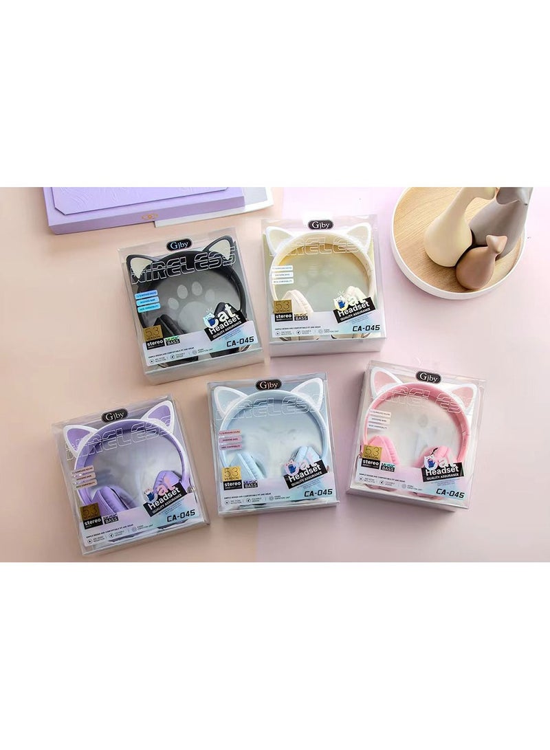 ججبي سماعة رأس GJBY CA-045 Cat Ear اللاسلكية بتقنية البلوتوث مع صوت ستيريو وميزات ذكية وعمر بطارية طويل للغاية وإلغاء الضوضاء النشط - Image 3