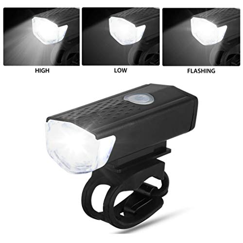 RESHNE 300LM Rechargeable USB LED Bicycle Bike Flashlight LAMP MTB Front Bicycle Cycling Light Headlight (Black) - Image 3